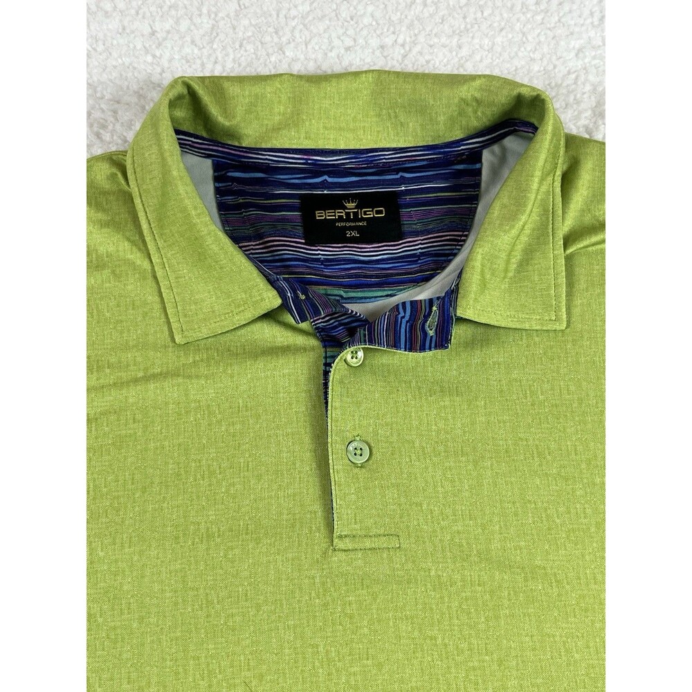 Bertigo Shirt Mens XXL Performance Active Golf Polo Casual Preppy Athleisure